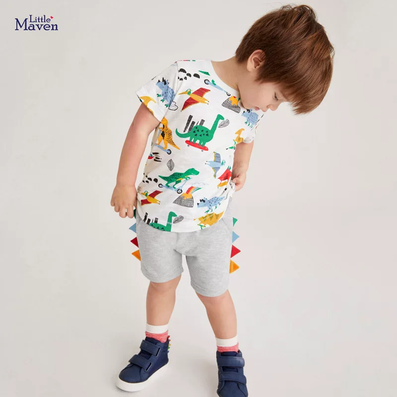 Custom-made Kids' Set, [Style] New Summer Short-sleeve Kids' Cartoon Outfit, Cotton Boys' Set