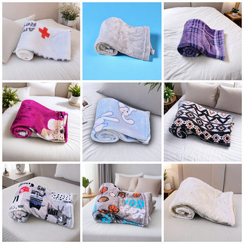 Flannel Blanket, Coral Fleece Small Blanket, Pet Gift, Air Conditioning Blanket, Knee Pad, Cross-Border Ready Stock, Warm and Super Soft