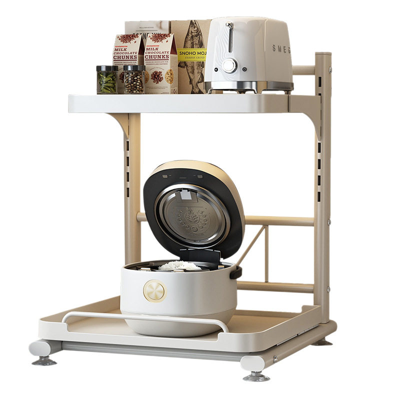 Pull-Out Rice Cooker Storage Rack Kitchen Multi-Functional Countertop Oven Appliance Microwave Oven Integrated Storage Rack