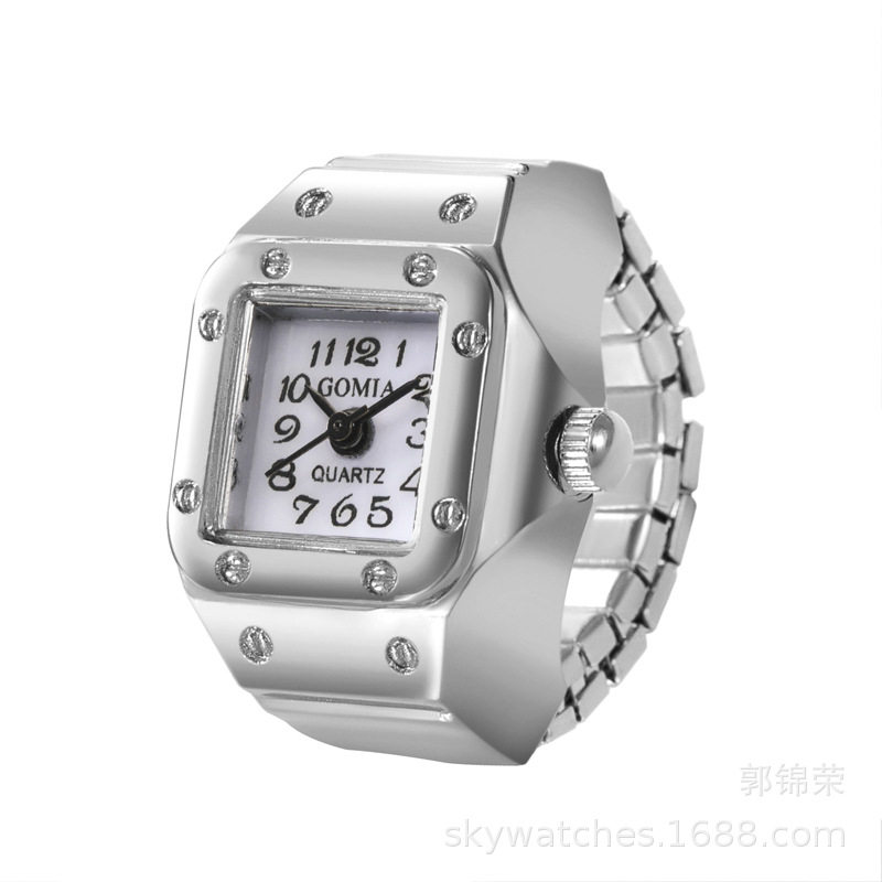 wish/速卖通/EB热销铆钉桃心复古八角戒指表爆款推荐手表批发