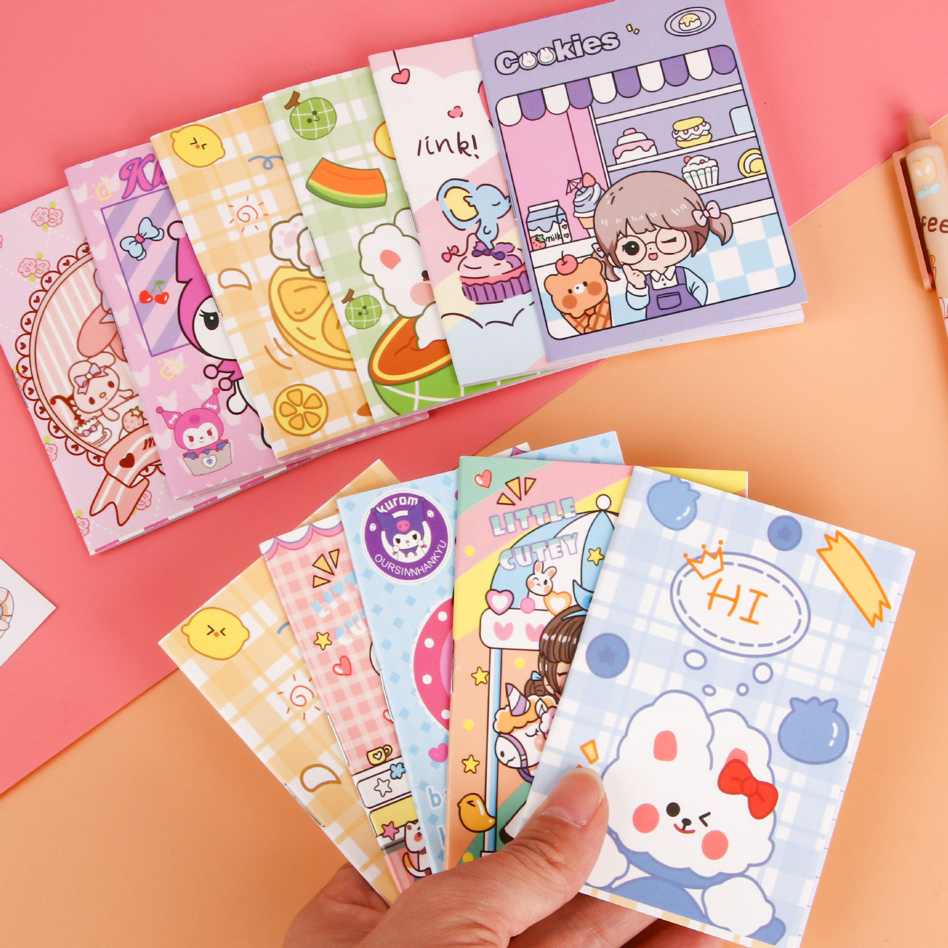 Cartoon Small Notebook, Mini Portable Note-Taking Notebook, Creative Primary School Student's High-Looking Word Book, Reward Gift