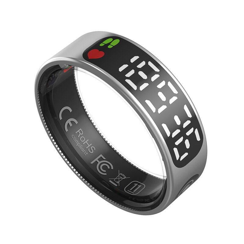 Cross-Border Smart Ring, Touch Screen, Digital Display, Heart Rate, Blood Oxygen, Sleep Monitoring, Bluetooth Waterproof Sports, Unisex