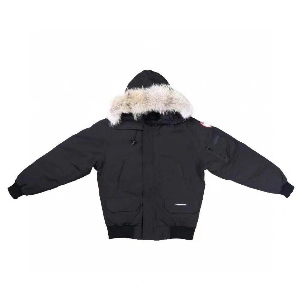 Big Goose 01 Short Bomber Jacket Winter Couple Men's and Women's down Jacket Coat Fur Collar Thickened Warm Fashion
