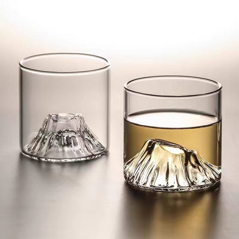 Creative Glass Guanshan Cup Japanese-style Mount Fuji Xizang Mountain Cup Foreign Wine Whisky Glass Household High-value Water Cup