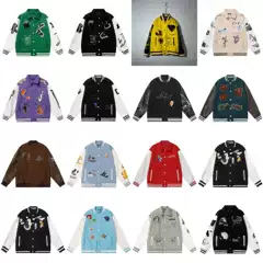 Correct Cross border Donkey Family Letter Logo Towel Embroidery Ten Thousand Needle Embroidery Baseball Coat Jacket Unisex Trendy