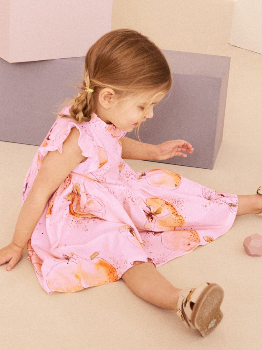 Girls' New Summer Short-Sleeve Cotton Dress from Source Factory, Cute Kids' Dress