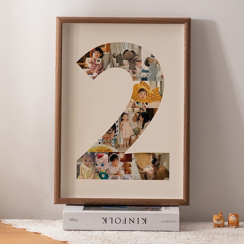 Baby's First Birthday Commemorative Photo Frame 16inch Digital DIY Birthday Growth Record Picture Frame