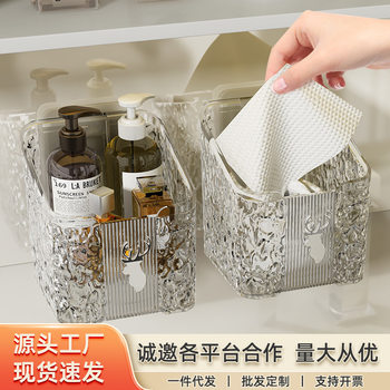 Wall-Mounted Towel Storage Box for Bathroom, No-Drill Disposable Cotton Soft Towel Storage Rack