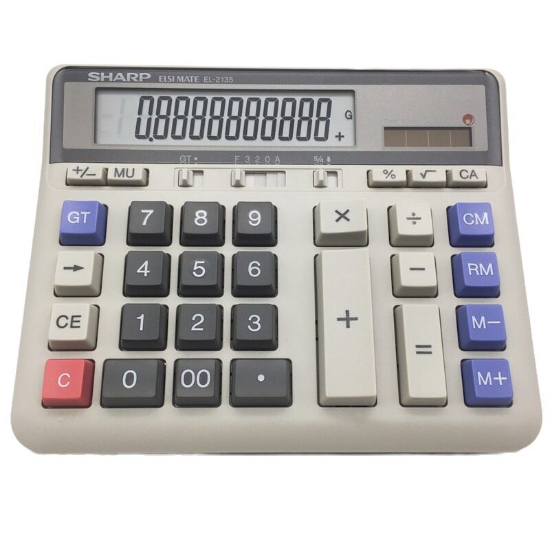 正品夏普电脑按键商务计算器EL-2135太阳能银行财务会计用计算机