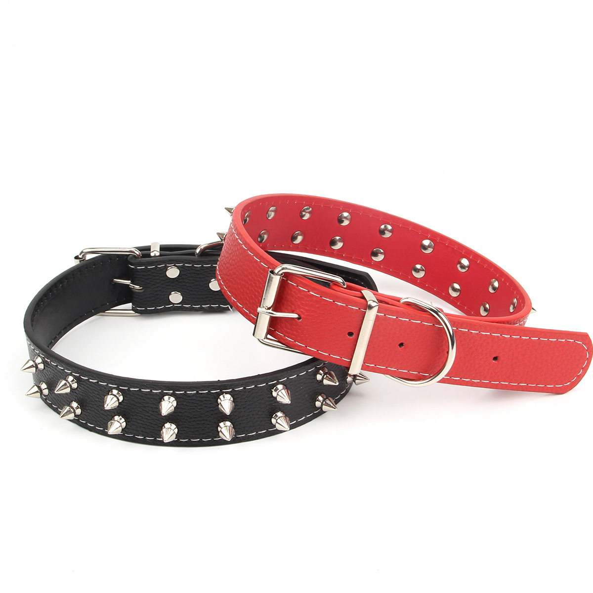 Cross-border Direct Supply Amazon Pet Products Large and Medium Dog Collar Dog Collar Punk Style PU Liu Nail Dog Collar