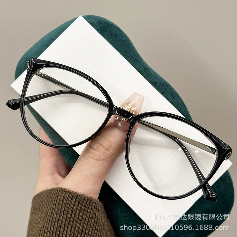 Ultra-light Retro Leopard Cat's Eye Glasses Frame Women's Myopia Can-match Square Round Face Plain Oval Hawksbill Eye Frame