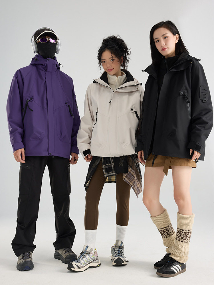 Jacket Women's Three-In-One Detachable Jacket Men's Outdoor Windproof and Waterproof Couple Travel into Xizang Three-Proof Mountaineering Clothing