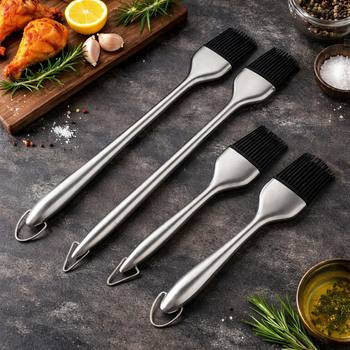 High Temperature Resistant Barbecue Brush Barbecue Brush Oil Brush Silicone Brush Baking Brush Seasoning Brush Kitchen Brush Stainless Steel Barbecue