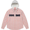 Sup plaid hooded long sleeves (pink)
