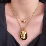 Французское ретро-минималистичное колье BV cold scenery с подвеской в виде капли воды в форме яйца, легкое роскошное ожерелье-цепочка для свитера высокого класса