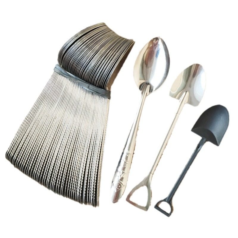[100 Pieces] Watermelon Spoon, Disposable Metal Iron Spoon, Commercial Special Spoon for Eating Watermelon, Takeaway Bibimbap Spoon