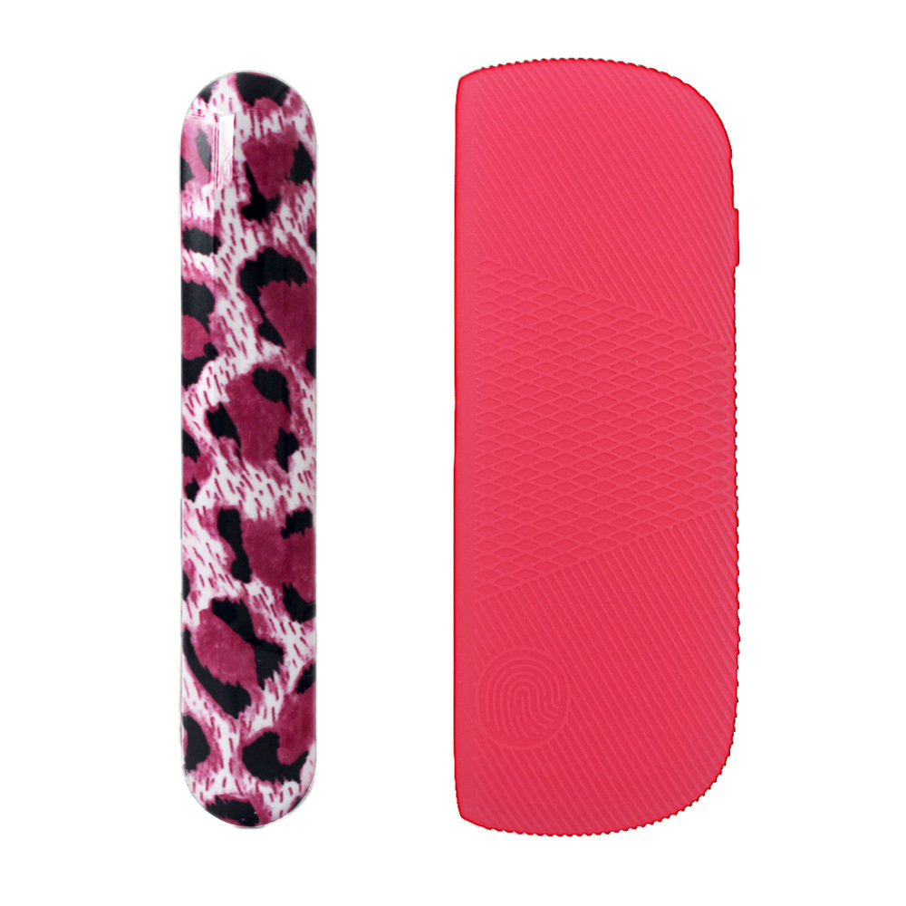 ファイアレッドシリコンシェル+ヒョウ柄レッドサイドカバー