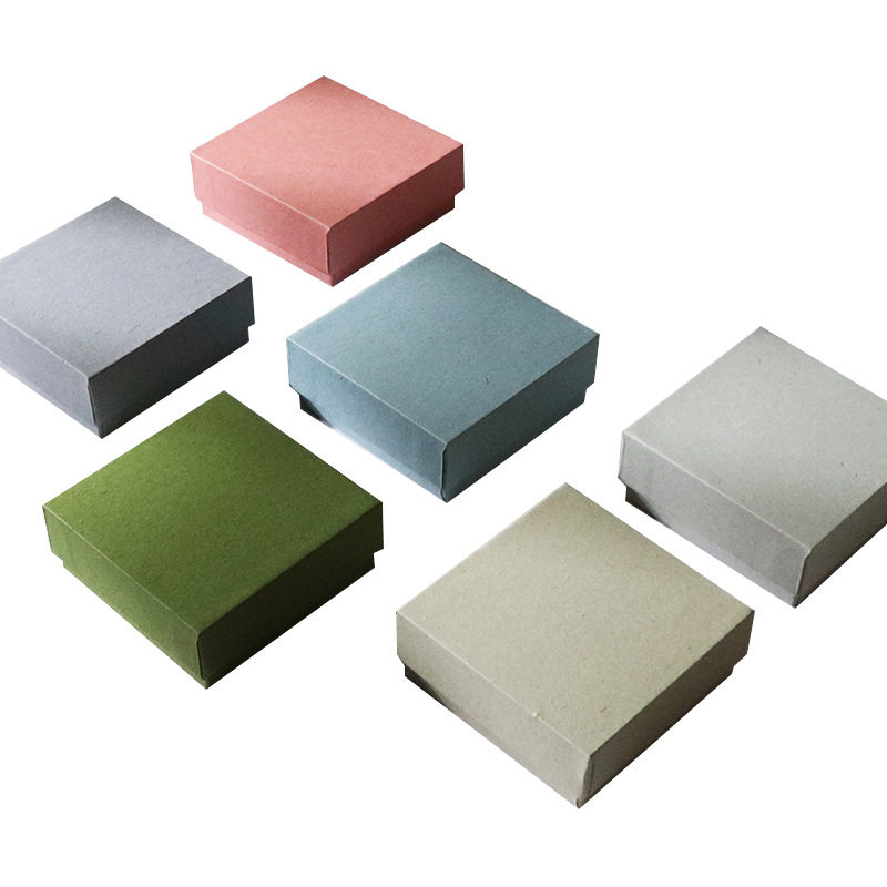 Multi-Color Spot Wholesale Ring Earrings Jewelry Box Heaven and Earth Cover Art Paper Texture Necklace Bracelet Jewelry Packaging Box