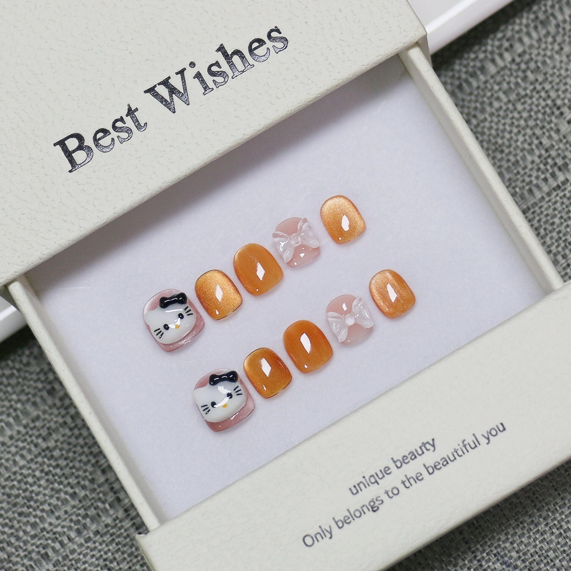 [Children's Nail Collection] New Pure Handmade Wearable Nails, Cute Cartoon Fake Nails, 3-12 Years Old, High-Quality Manicure