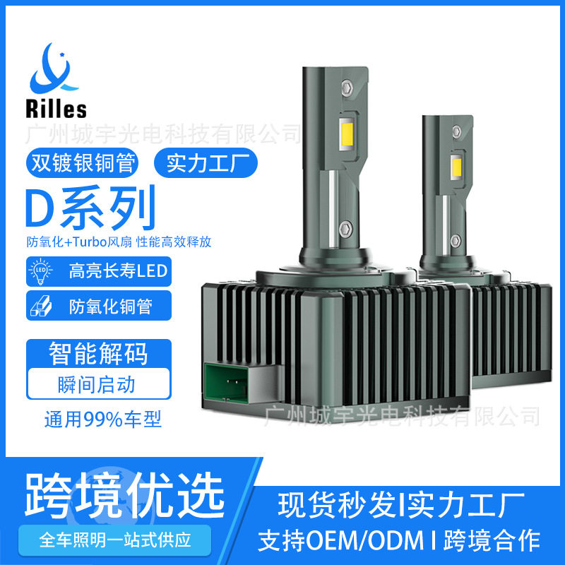 ไฟหน้า LED รุ่น D หลอดทองแดงคู่ ขายดีส่งข้ามพรมแดน รุ่น D1S/D2S/D3S/D4S/D8S ถอดรหัสแรง โฟกัสคมชัด
