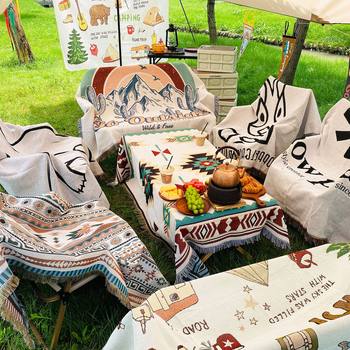 Camping Blanket Outdoor Blanket Picnic Blanket Sofa Blanket Ins Wind Line Blanket Nap Blanket Bohemian Blanket