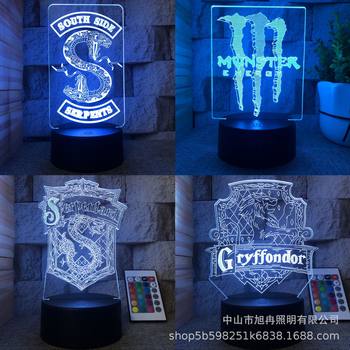 Cross-border 3D night light Harry Potter creative table lamp USB bedside lamp ins new strange gift lamp colorful 16 colors