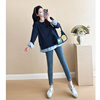 Loose A version of the belly cover does not show pregnant women's sweater fashion suit long sleeve top women's autumn stretch jeans