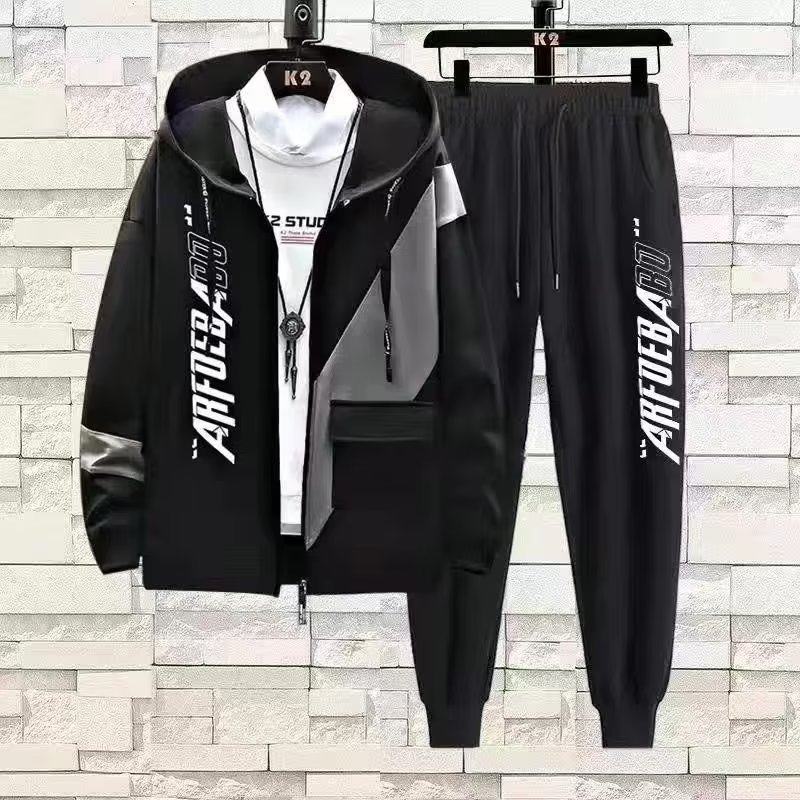 Sports Casual suit Men's Autumn New Korean Fashionable Loose Gradient Hooded Sweat with Casual Pants
