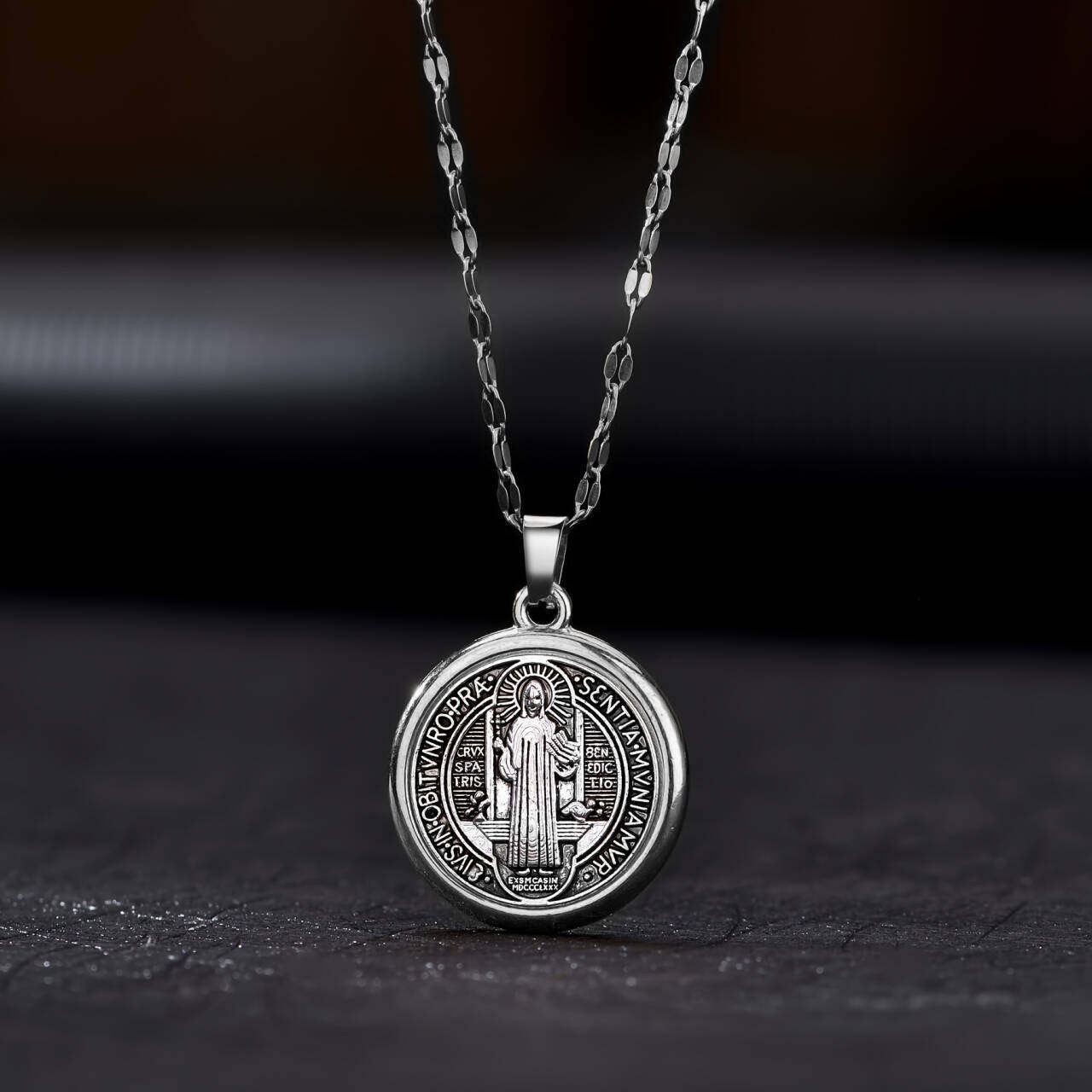 Cross-Border Alloy Religious Saint Benedict Pendant Necklace Fashion Religious Necklace