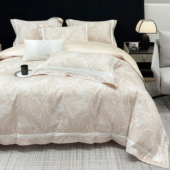 Class a Classy 240 Count Cotton Satin Four-Piece Set Long-Staple Cotton Pure Cotton Skin-Friendly Naked Sleeping Bed Sheets Quilt Cover Nantong Home Textiles