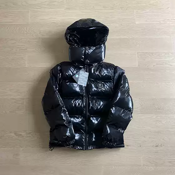High Street Fashion Brand Trapstar Black Gloose Cotton-padded Jacket Detachable Hat American Retro All-match Jacket Coat