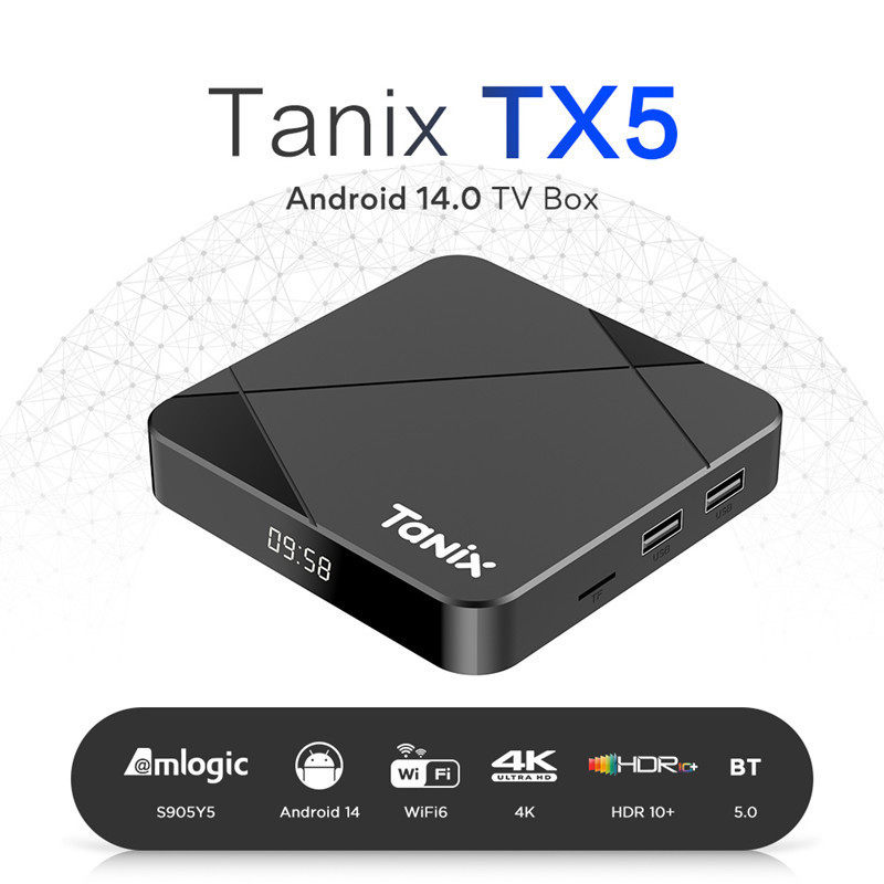 Tanix Tx5 Set-Top Box S905Y5 Android14 Wifi6 4K Dual-Band Hd Player Tvbox