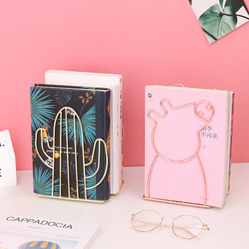 2-Piece Bookend Set, Book Holder, Book Support, Iron Bookshelf, Simple Desktop Book Clip, Simple Student Desktop Desk