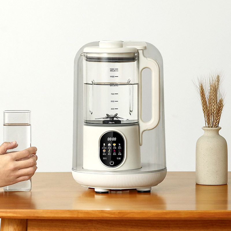 智能柔音加热破壁老人家用豆浆机隔音罩触屏研磨无渣多功能料理