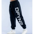 Black joggers [white text]