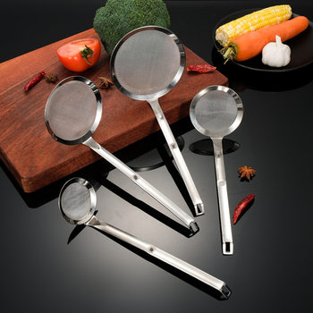 304 stainless steel oil filter spoon mesh screen household kitchen tools skimming grid drain oil soup separator mesh leakage oil separation spoon