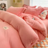 Thickened Milk Velvet Four-Piece Winter Bed Bed Sheets Quilt Cover Coral Velvet Flannel Type a Maternal and Infant Grade Single Three-Piece Set 2