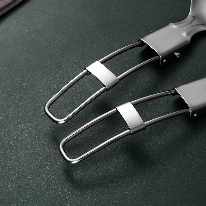 Creative Foldableing Spoon Portable Tableware 304 Stainless Steel Tableware Set Three-Piece Student Outdoor Foldableing Tableware
