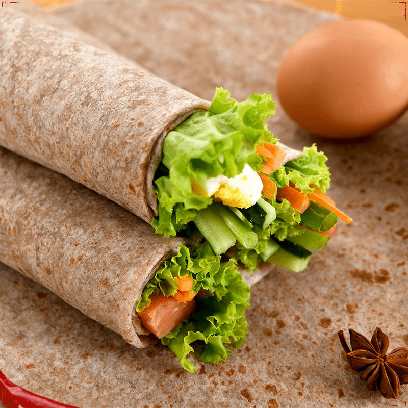 Black Whole Wheat Buckwheat Whole Wheat Wraps Low-Fat Meal Replacement Shandong Pancakes Breakfast 0.5kg Approximately 12 Pieces