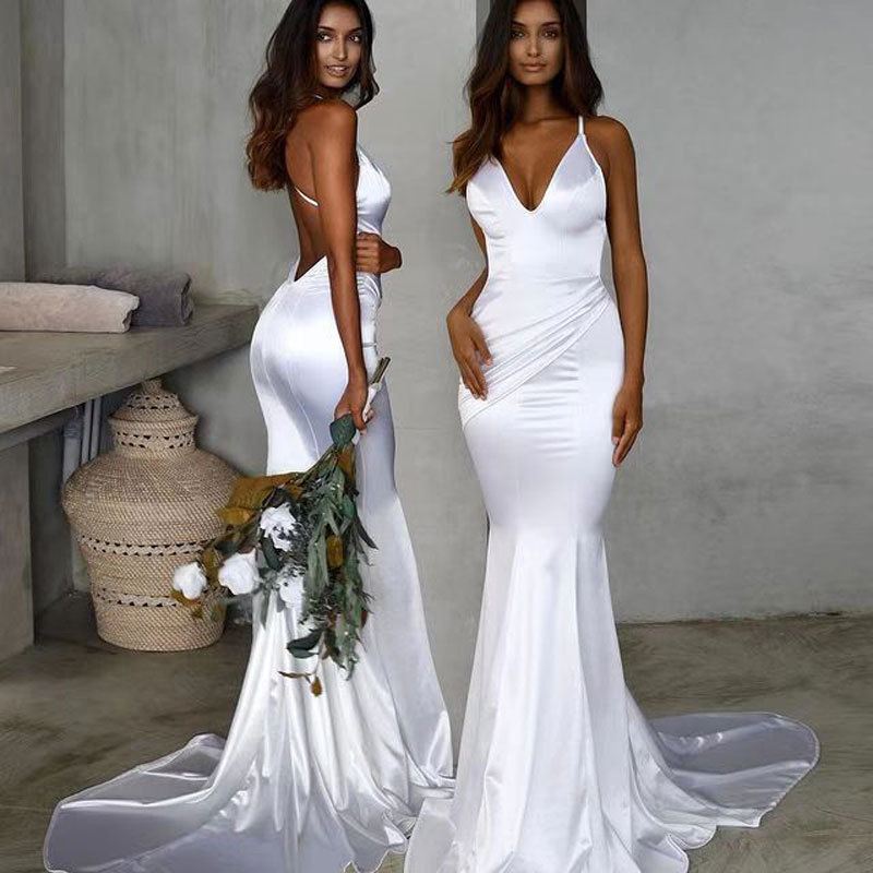 Europe Foreign trade Amazon Speed Sell Through wish Wedding Formal dress Sexy Fishtail Elegant Temperament Show Thin Formal dres 欧美外贸亚马逊速卖通wish婚纱礼服性感鱼尾优雅气质显瘦晚礼服 Europe Foreign trade Amazon Speed Sell Through wish Wedding Formal dress Sexy Fishtail Elegant Temperament Show Thin Formal dress 