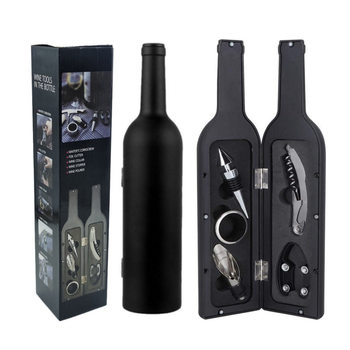 Factory Direct Sales Spot Wholesale Wine Bottle Bottle Opener Wine Stopper Five-Piece Set Wine Glass Three-Piece Set Cross-Border Direct Supply Labeling