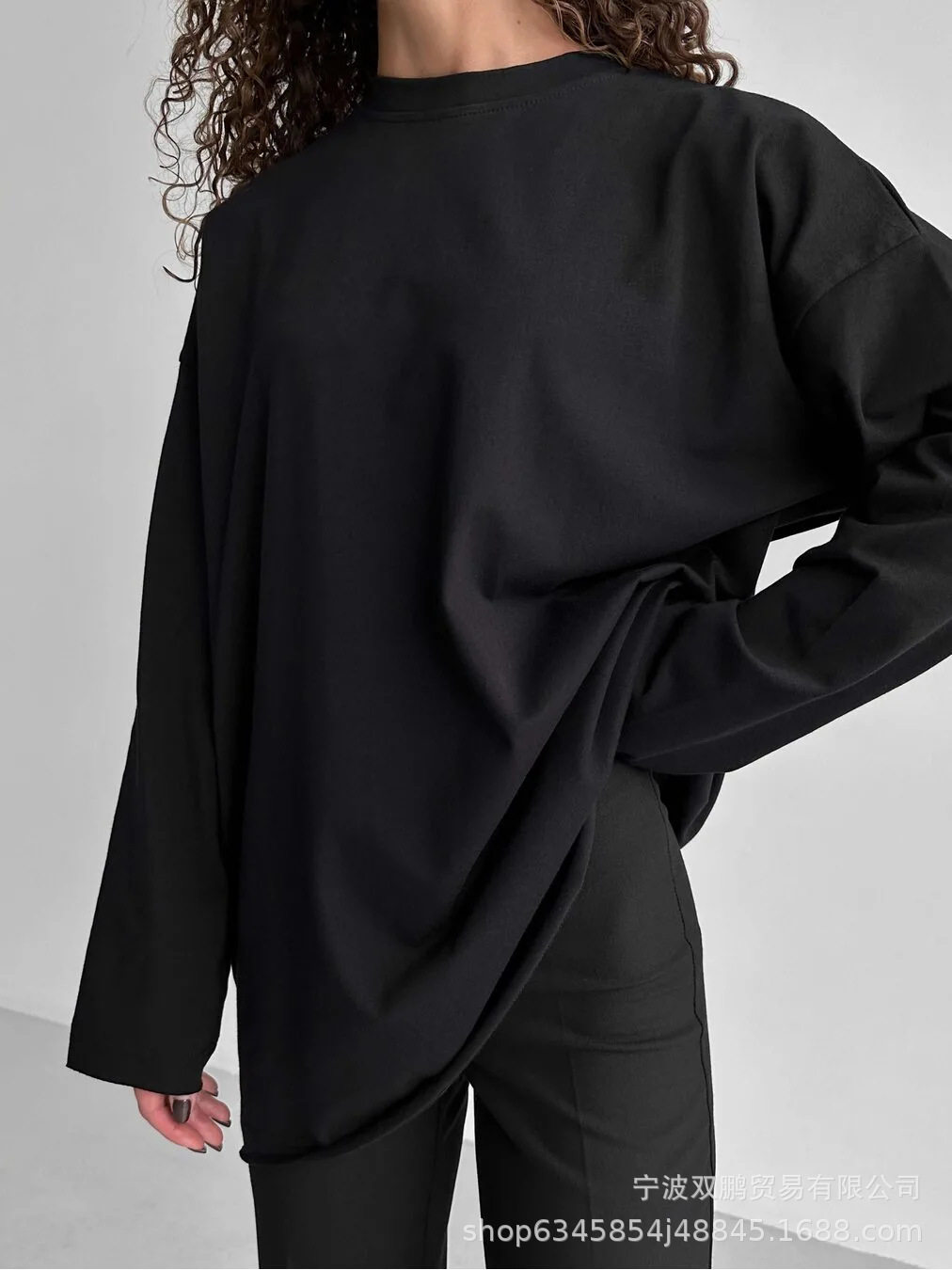 Womens Loose Fit Long Sleeve T Shirt 100 Cotton Distressed Design Casual Style Perfect for Spring and Autumn