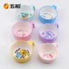 Wuhe Children's Bowl Household with Handle Bowl Baby Food Bowl Drop-resistant Anti-scalding Baby Tableware Student Dining Bowl Spoon