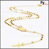 3mm gold clavicle chain stainless steel round bead necklace cross necklace Amazon hot sale jewelry accessories