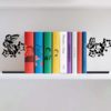 Metal Bookend L-Shaped 2-Piece Set Black Butterfly Flower Vine Iron Desktop Decoration Bookend Office Storage Clip Wholesale