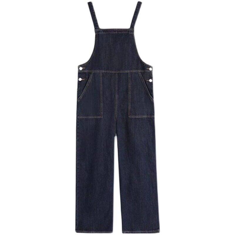 Womens High Waisted Denim Overalls Loose Fit Straight Leg Fashionable Style Spring and Autumn Wear Wholesale