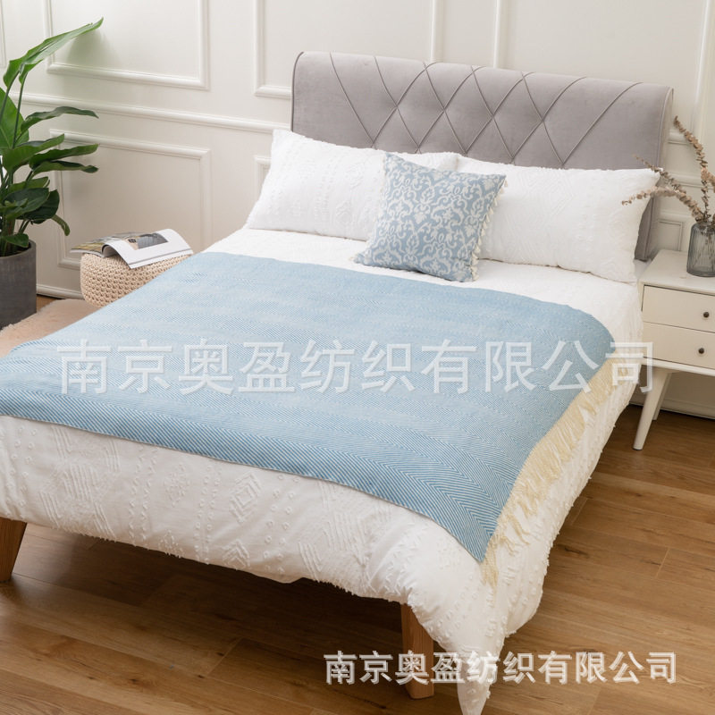 Nordic Casual Blanket Herringbone Pattern Shawl Tassel Blanket Scarf Soft Decoration Blanket Bedside Blanket Sofa Cover Blanket Stripes