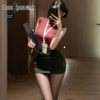 Manyan Sexy Intimates Female Sexy Ol Secretary Uniform Tight Hip Skirt Pure Desire Split Suit 100524