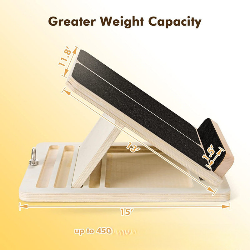 Wooden Rehabilitation Training Wooden Tilt Board Adjustable Tilt Calf Arm Stretch Sloping Board