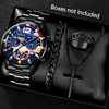 Factory Direct Sales Watch Set Watch Men's High-End Glass Quartz Watch Steel Belt Men's Watch Dropshipping